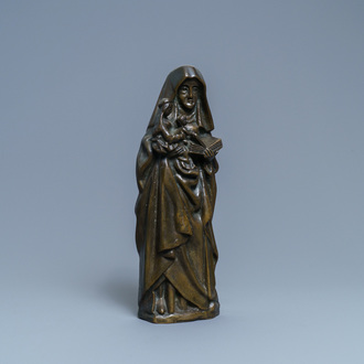 A bronze Saint Anne Trinity group in 16th C. style, ca. 1900