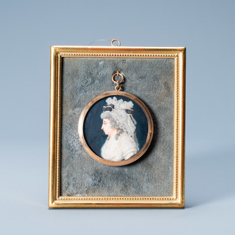 Pierre Louis Bouvier (1765-1836): a portrait miniature on ivory in a golden medallion, dated 1788