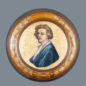 A glass mosaic after the self-portrait of van Dyck, attributed to G. vd Laan, ca. 1900
