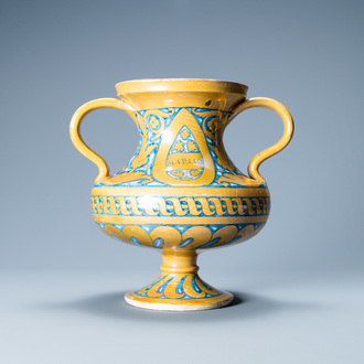 A two-handled gold-luster 'Maria' baluster vase, Deruta, Italy, 1st half 16th C.