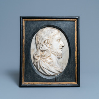 A white marble profile bust of Christ, Italy, 18th C.