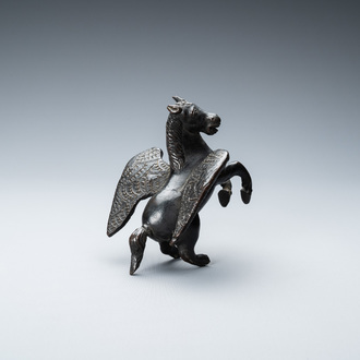 A black-patinated bronze model of Pegasus, Italy, 16th C.