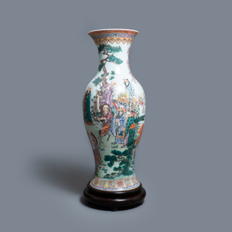 A large Chinese famille rose 'immortals' vase, Republic