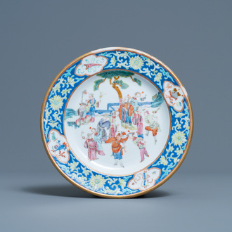A Chinese famille rose plate, Tongzhi mark and of the period