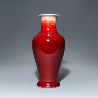 A Chinese monochrome langyao-glazed vase, 19th C.