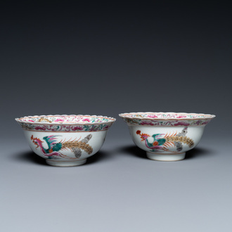 A pair of Chinese famille rose bowls for the Straits or Peranakan market, 19th C.