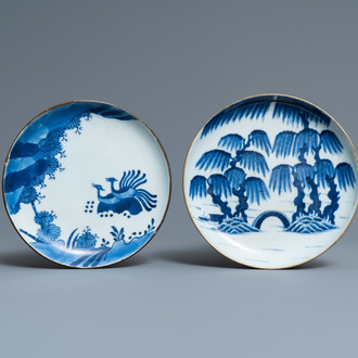 Two Chinese blue and white 'Bleu de Hue' plates for the Vietnamese market, 19th C.