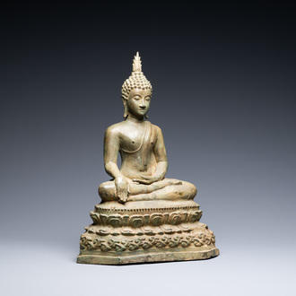 A bronze figure of Buddha, Rattanakosin, Thailand, 19/20th C.