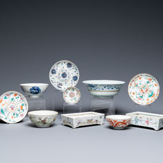 Une collection variée en porcelaine de Chine famille rose et en bleu et blanc, 19/20ème