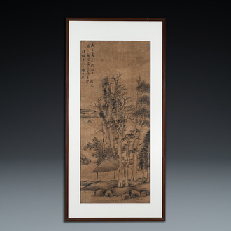 Dai Xi (1801-1860), ink on paper: 'Landscape with trees'