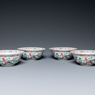 Four Chinese famille rose bowls for the Straits or Peranakan market, 19th C.