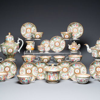 A Chinese Canton famille rose Scottish market Ormiston armorial 27-piece tea service, 19th C.