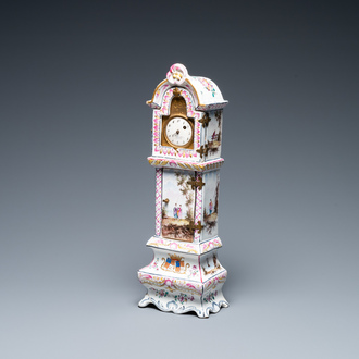 A polychrome French faience pocket watch holder, Marseille, 19th C.