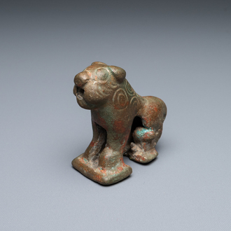 Een Luristaanse bronzen leeuw, Iran, 1e millennium v.C.