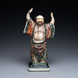 A Chinese famille verte figure of Zhongli Quan, 19/20th C.