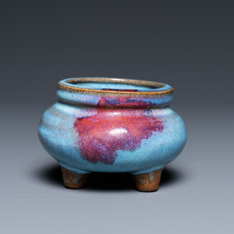 A Chinese tripod junyao censer, probably Song