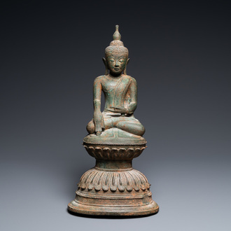 A Burmese bronze Shan-style figure of Buddha, Myanmar, 16th C.