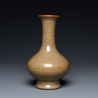 A Chinese crackle-glazed 'sanping' vase, Yongzheng/Qianlong