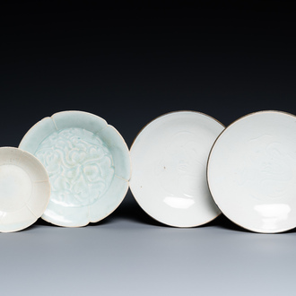 Four Chinese qingbai and dingyao plates, Song or later