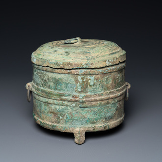 A Vietnamese bronze wine warming bowl and cover, Han-Viet, 1st C. BC/3rd C.