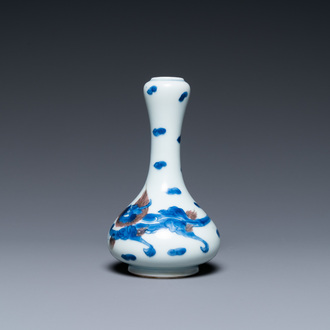 A Chinese blue, white and copper-red 'dragon' vase, Kangxi