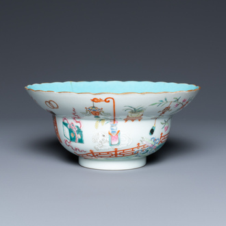 A Chinese famille rose 'bajixiang' bowl, Jiaqing mark and of the period
