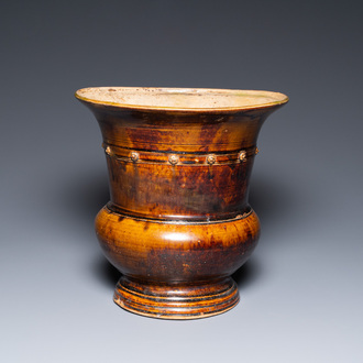 A large Vietnamese brown-glazed zhadou-shaped vase, Trần Dynasty