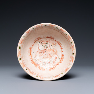 A polychrome Vietnamese or Annamese 'buffalo' bowl, Lê, 15th C.