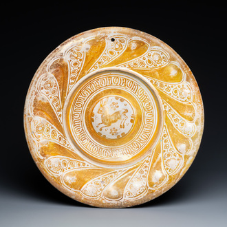 A Hispano-Moresque lusterware dish, Manises, Spain, late 16th C.