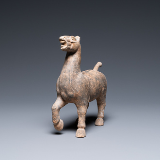 A Chinese pottery model of a horse, Han