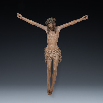 A large polychromed oak figure of Christ, Flanders, 1st quarter 16th C.
