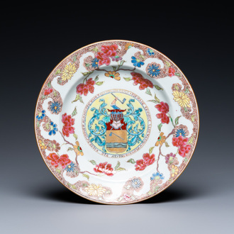 A Chinese armorial plate with the arms of 'Blonkebijle' for the Dutch market, Yongzheng, ca. 1733