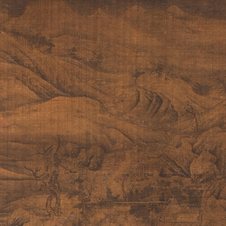 Anonymous, Chinese school: ‘Landscape and Figures after Song Masters’, ink and colour on silk, 17/18th C.