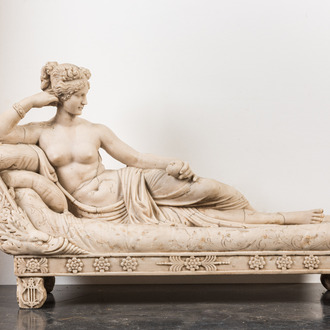 In de stijl van Antonio Canova (1757-1822): 'Pauline Bonaparte als Venus Victrix', 20e eeuw