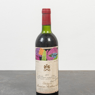 One bottle of Château Mouton Rothschild with label designed by Andy Warhol, 1975