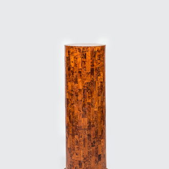 A root wood veneer column, 20th C.