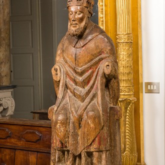 A large walnut figure of God the Father, 1st half 16th C.