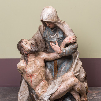 A polychromed walnut Pietà, Spain or Southern Italy, early 17th C.