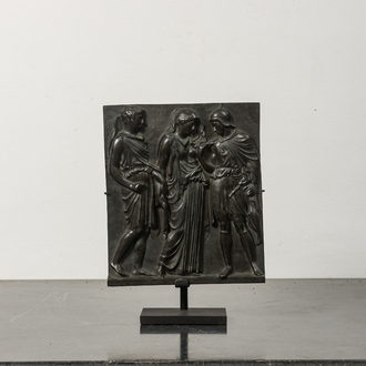 A patinated bronze 'Grand Tour' relief cast after the antique, probably Italy, 19th C.
