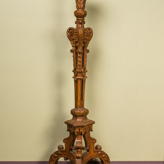 A large well-carved wooden stand, probably France, 18/19th C.
