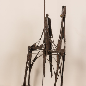Marcel Mazy (1931): 'El Quijote', patinated metal on a marble base