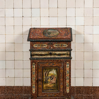 A Frisian 'Hindelooper' painted secretaire, The Netherlands, 18th C.