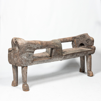 A most probably Indian wooden garden bench, 20th C.