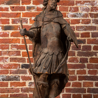 An oak figure of Achilles, 17th C.