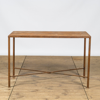 An industrial metal work table, 20th C.