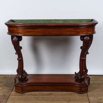 An English mahogany console-jardinière, 19th C.