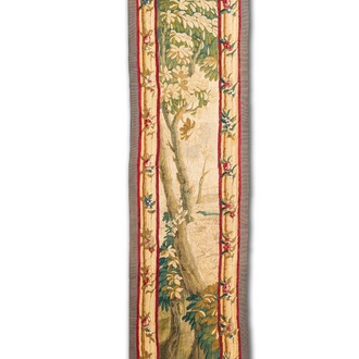 A vertical Flemish wall hanging tapestry depicting a tree, 17th C.