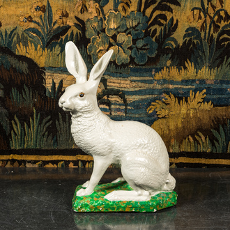 A painted model of a hare, 1st half 20th C.