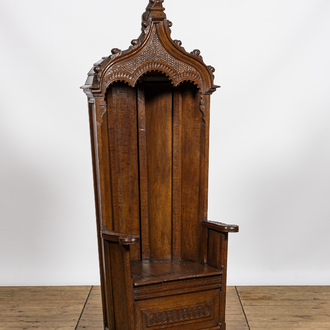 A French carved wooden domed throne chair, ca. 1800