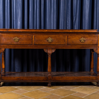 An English oak sideboard, 18th C. and later